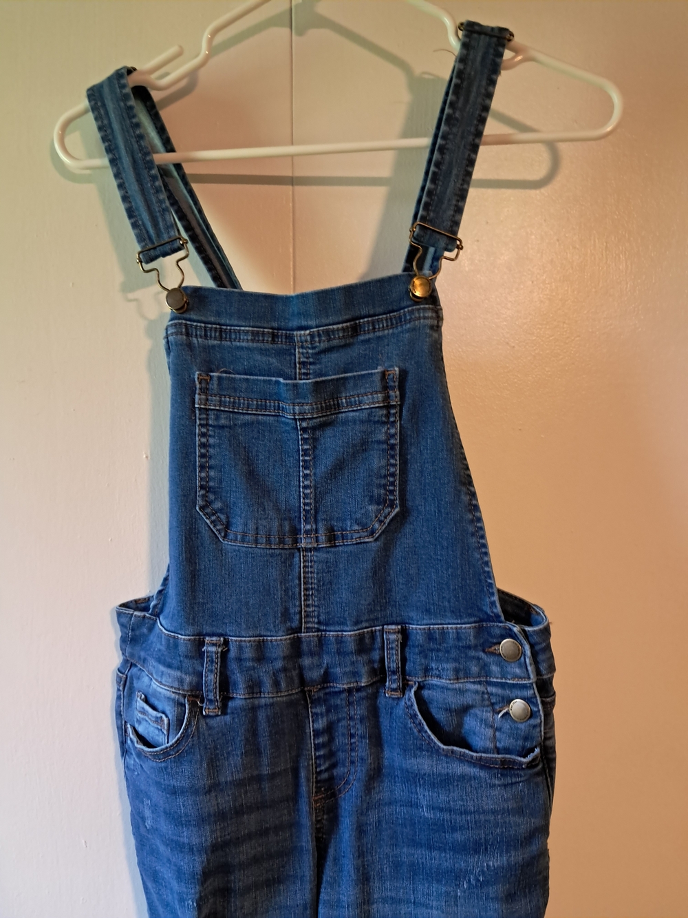 Wax Jean Dark Blue Ripped Denim Overalls - Picture 2 of 6